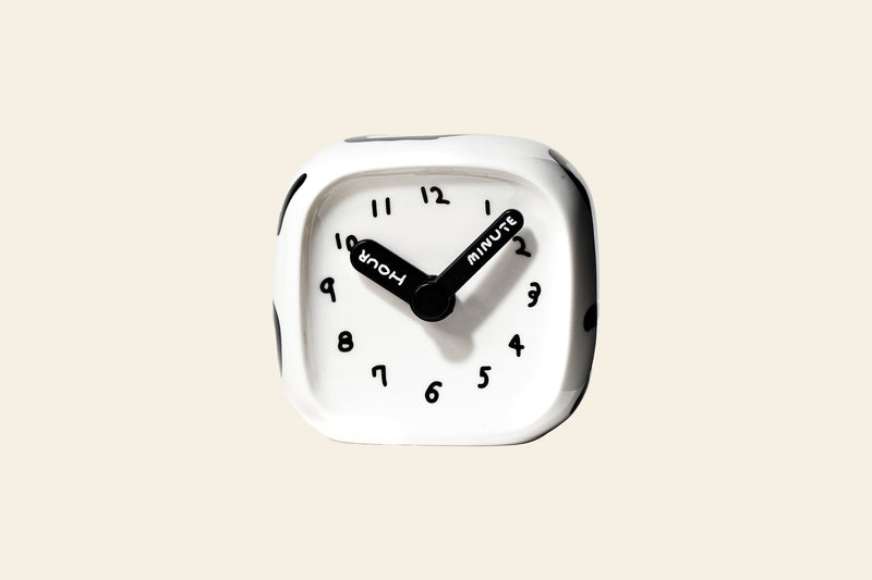 Bmix Studio x INAP Edition Ceramic Cube Clock 01 - Black Hands