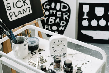 Bmix Studio x INAP Edition Ceramic Desk Clock 03 Black Hands