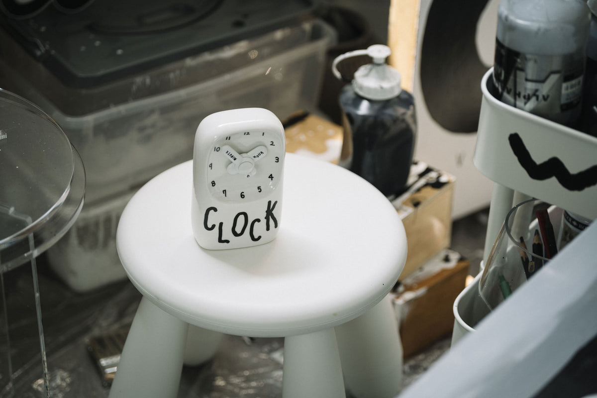 Bmix Studio x INAP Edition Ceramic Desk Long Clock Black Hands