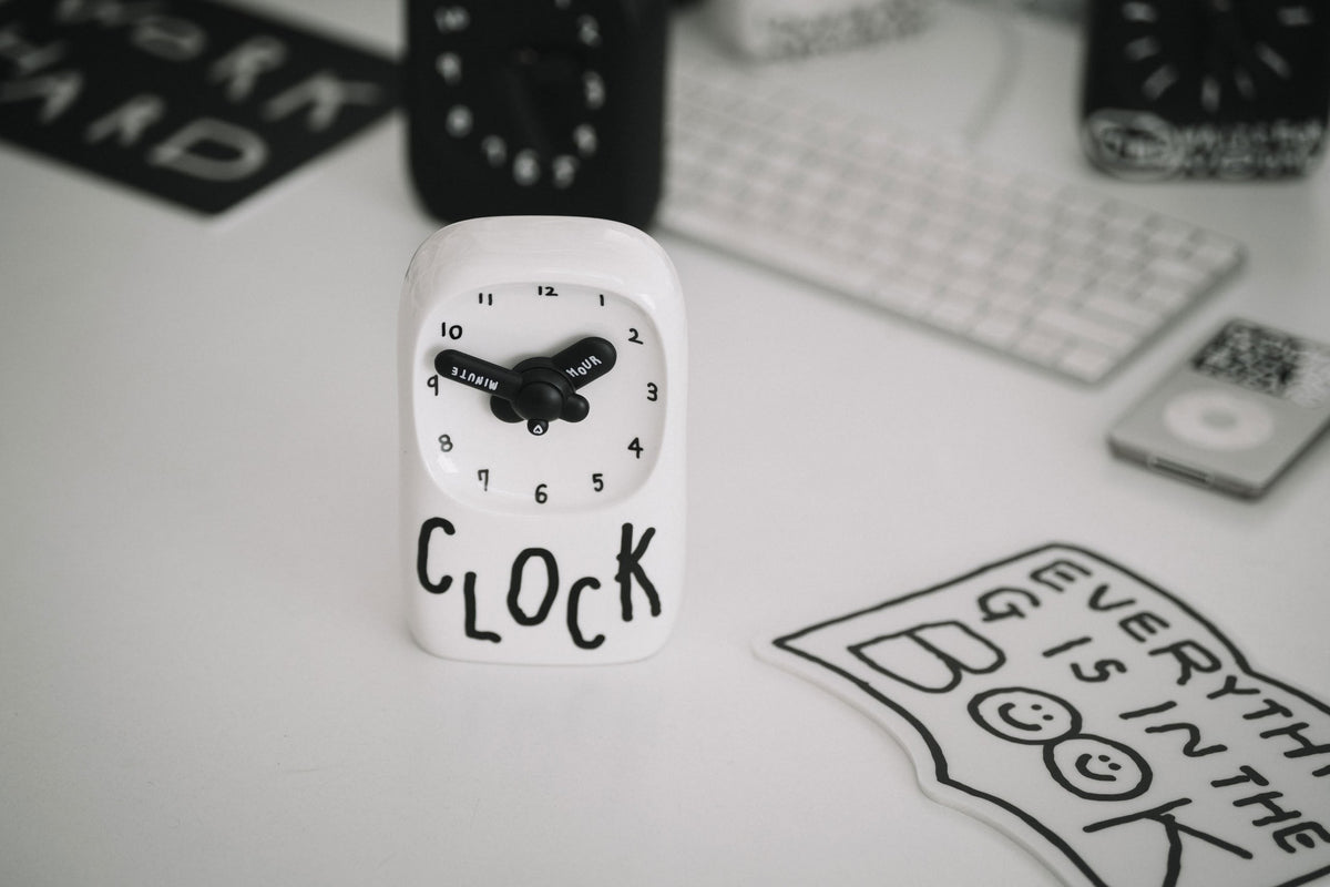 Bmix Studio x INAP Edition Ceramic Desk Long Clock Black Hands