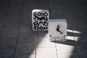 Bmix Studio x INAP Edition Concrete Desk Clock 04 Black Hands
