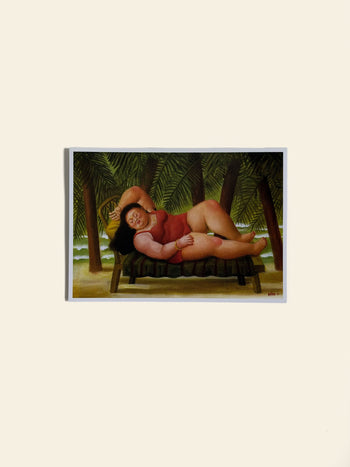 Botero Bather on the Beach Postcard