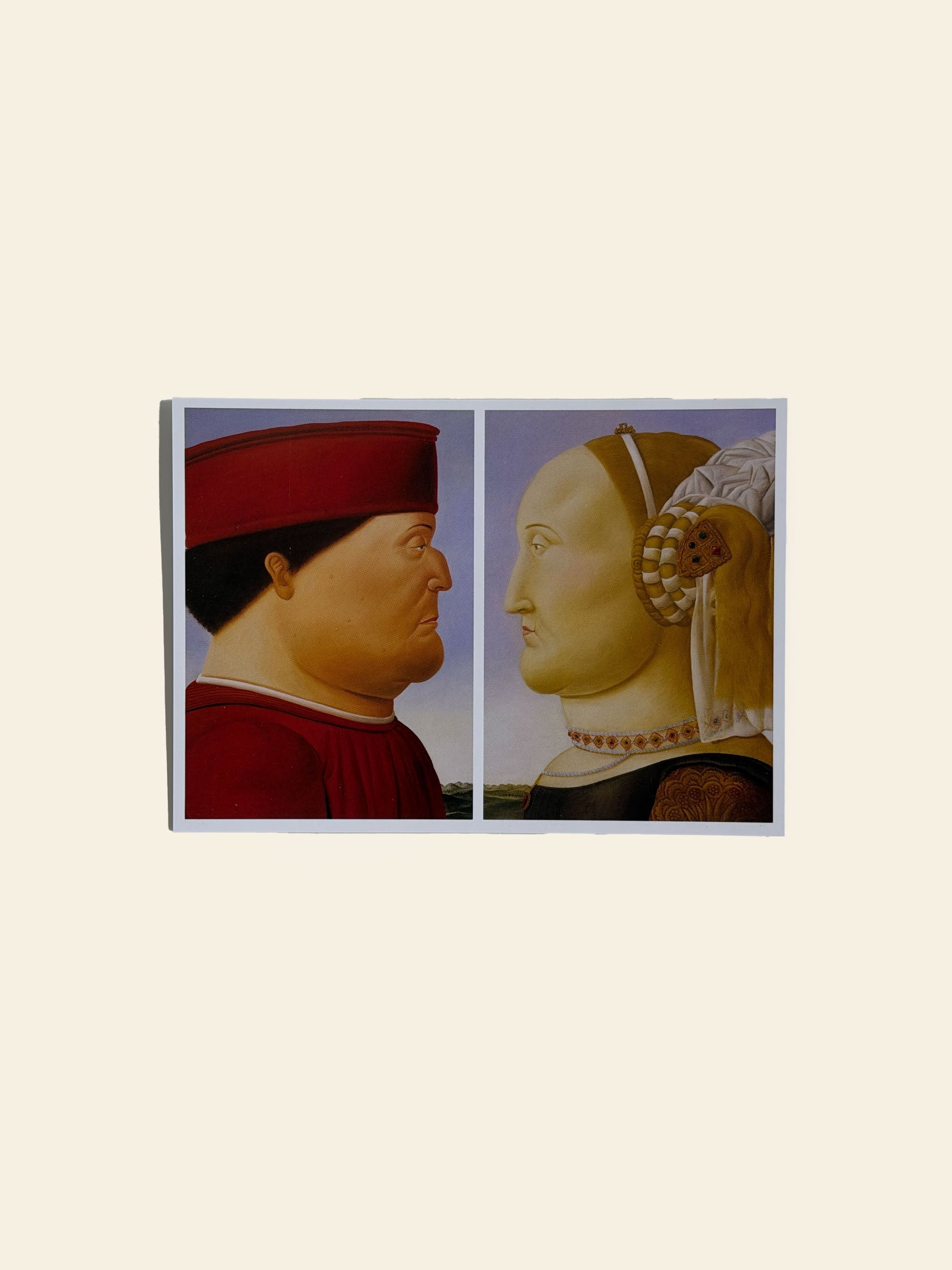 Botero Frederico da Montefeltro & Battista Sforza Postcard