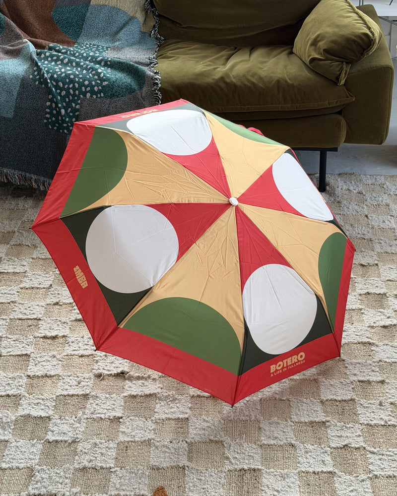 Botero Patterned Umbrella - Red/Green/Yellow