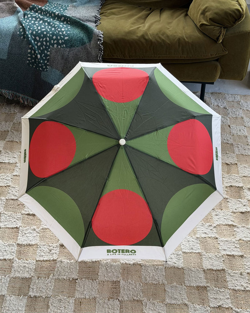 Botero Patterned Umbrella - White/Green/Red
