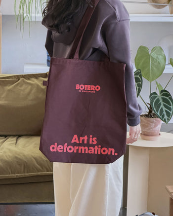 Botero Typography Tote Bag Burgundy/Red