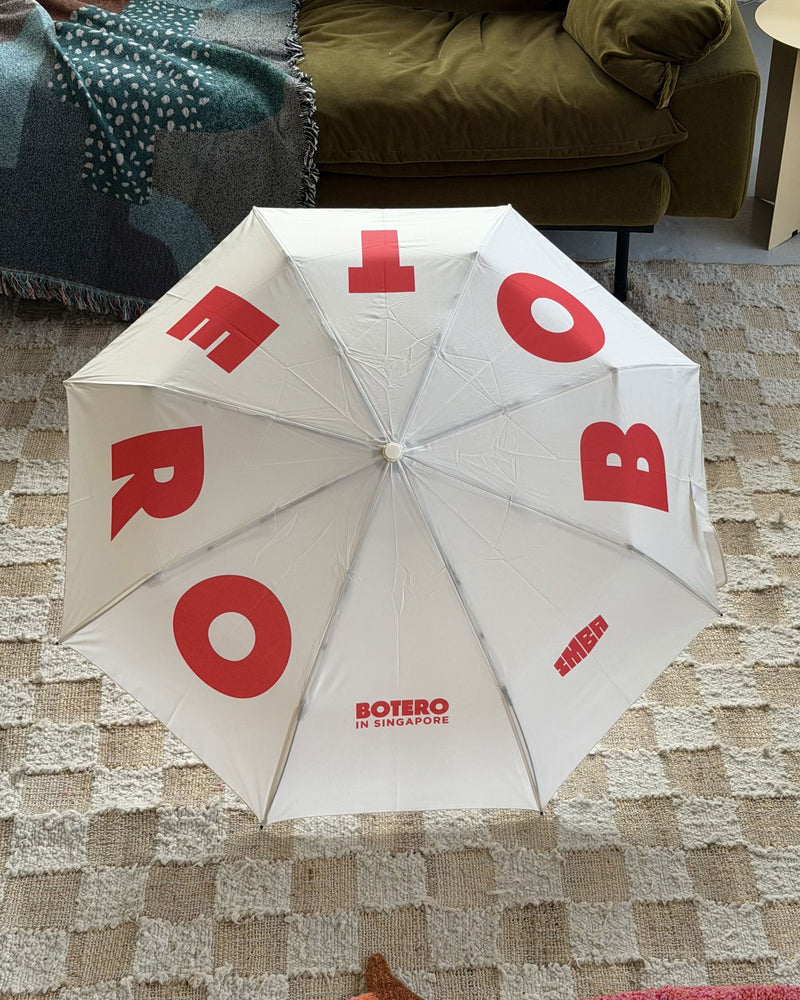 Botero Typography Umbrella - White/Red