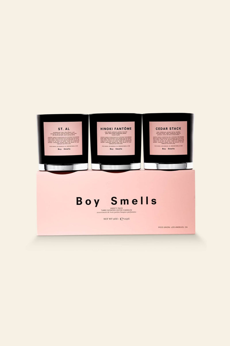 Boy Smells Cedar, Hinoki And St. Al Votive Set