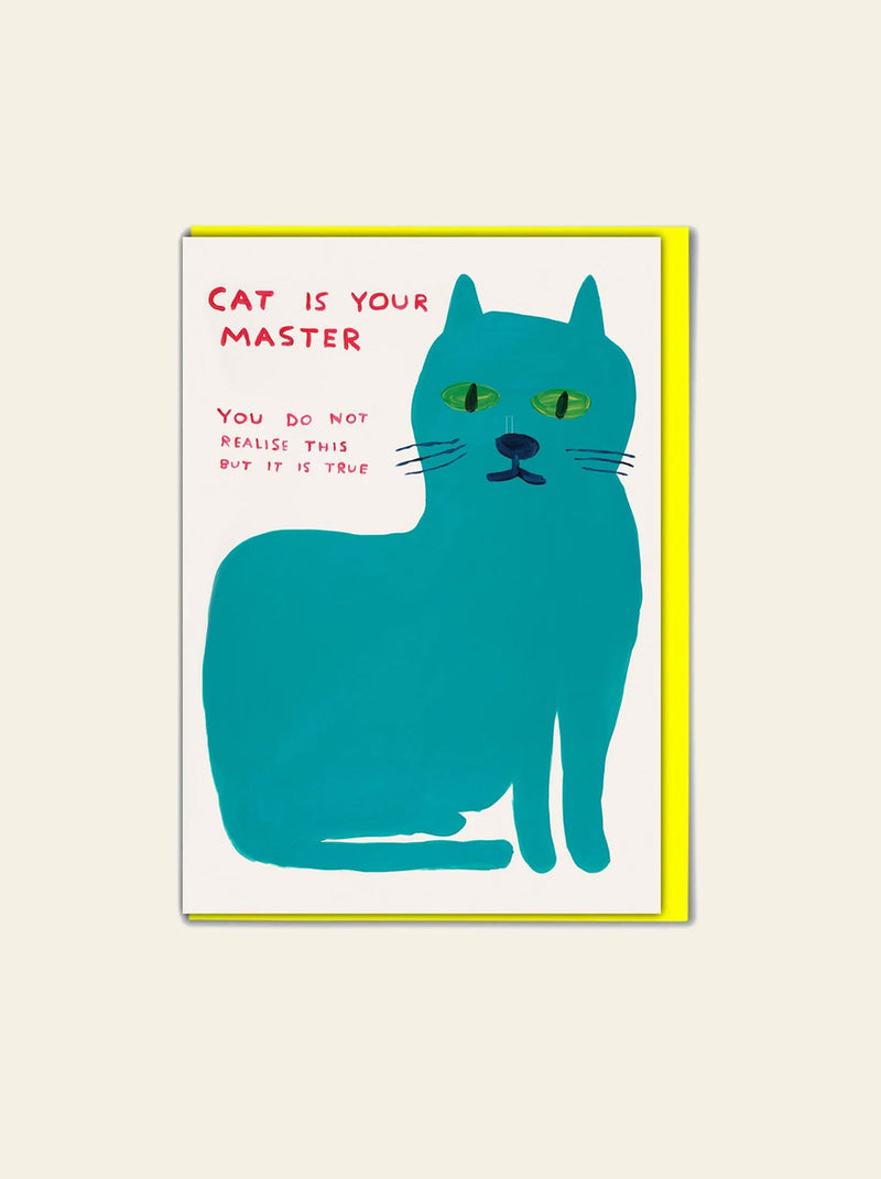 Brainbox Candy David Shrigley - Cat Is Your Master Greeting Card