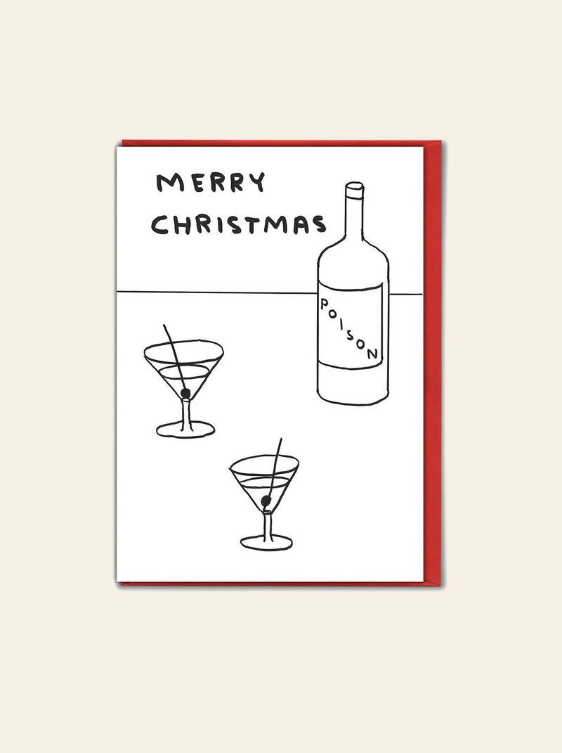 Brainbox Candy David Shrigley - Christmas Poison Greeting Card