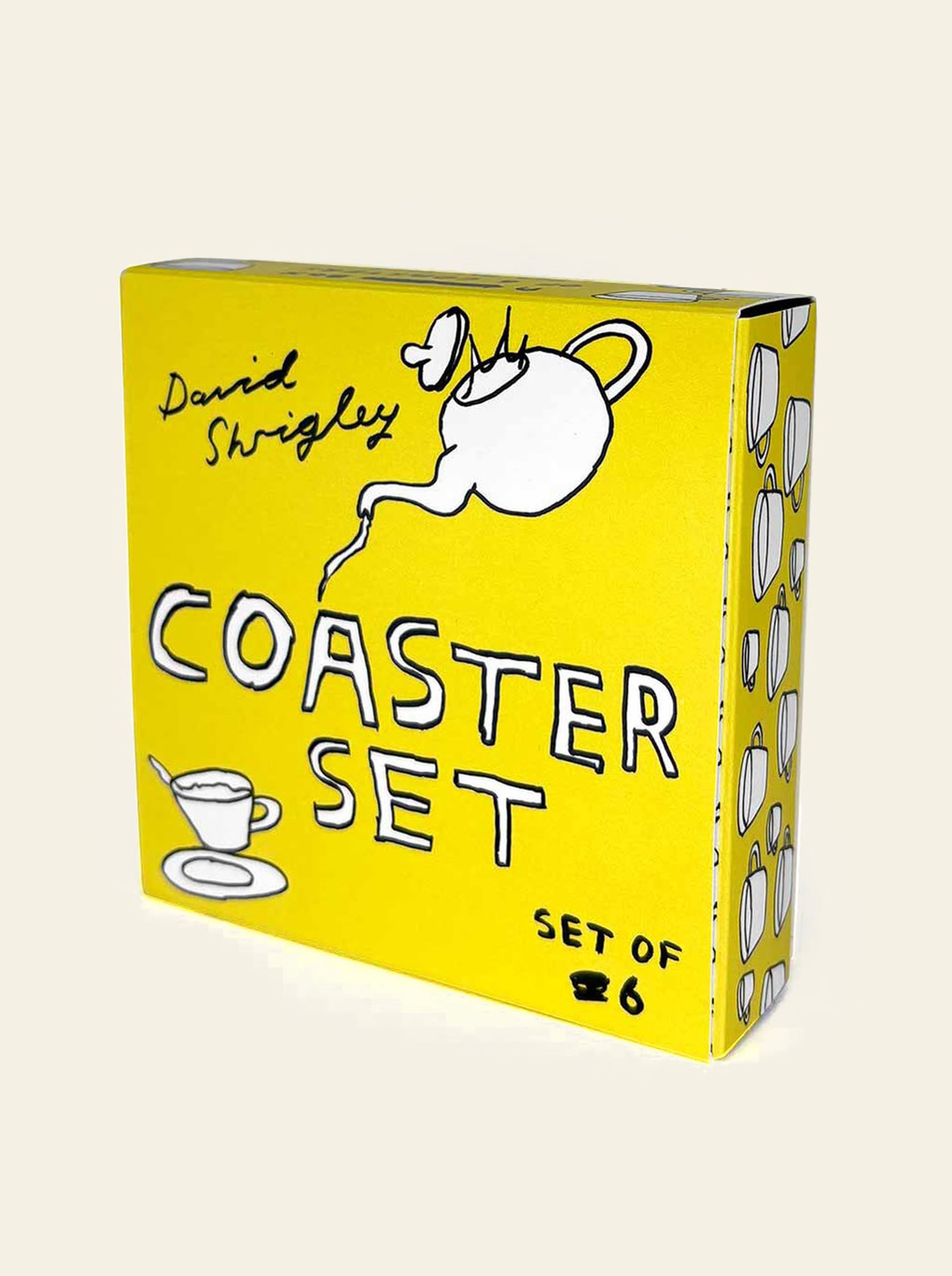 Brainbox Candy David Shrigley Coaster Box Set Black & White Set of 6