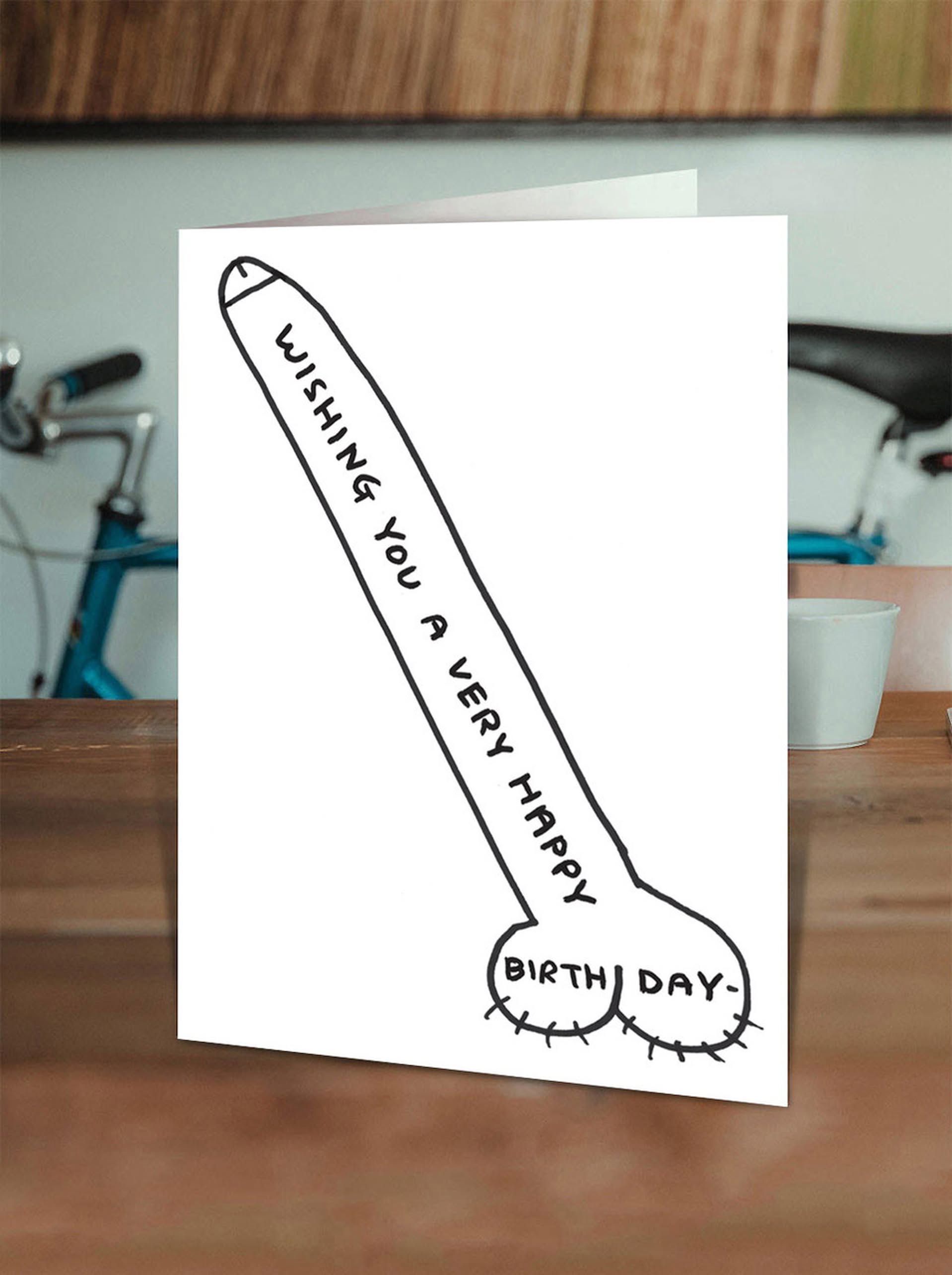Brainbox Candy David Shrigley Cock Greeting Card