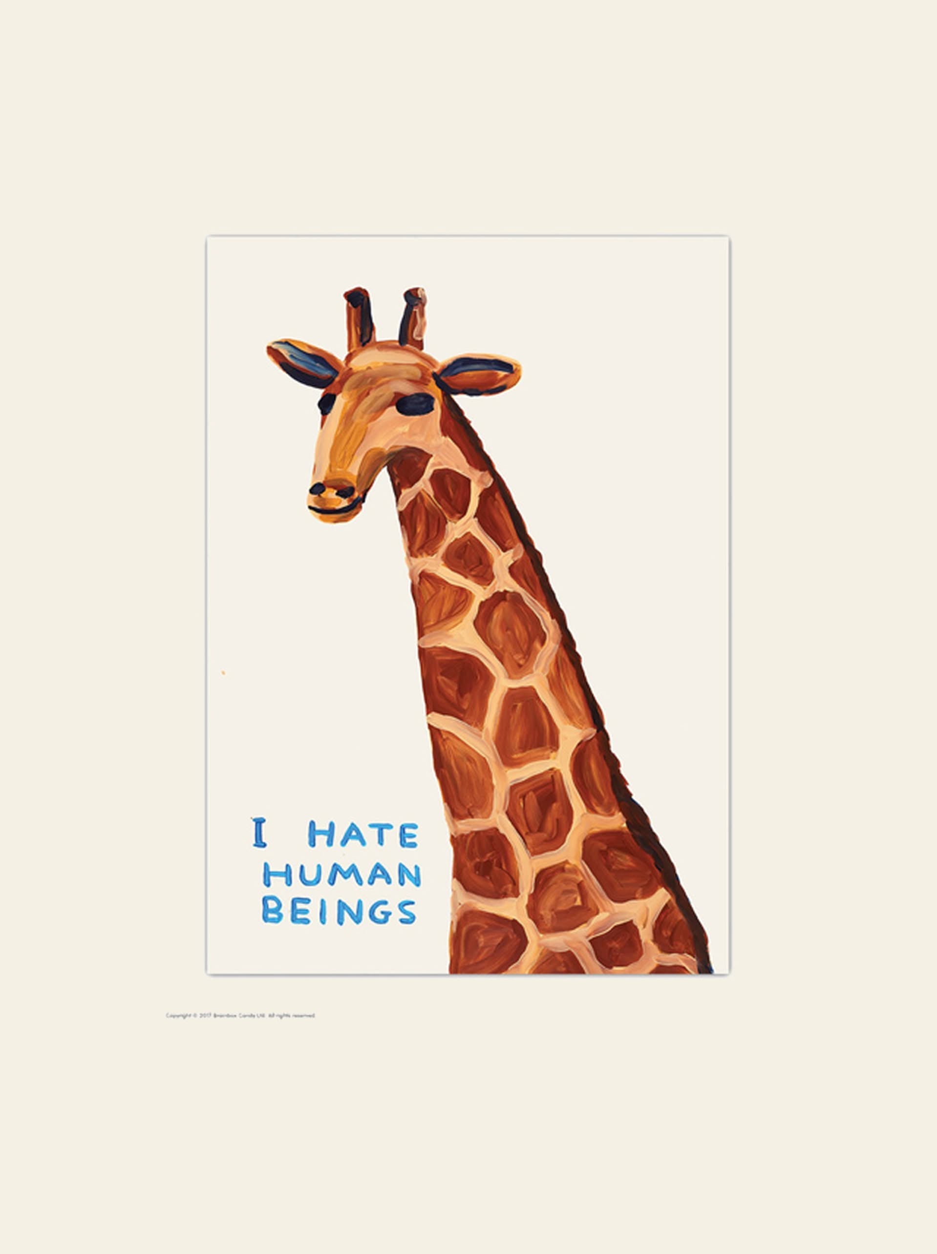 Brainbox Candy David Shrigley I Hate Human Beings Postcard (A6)
