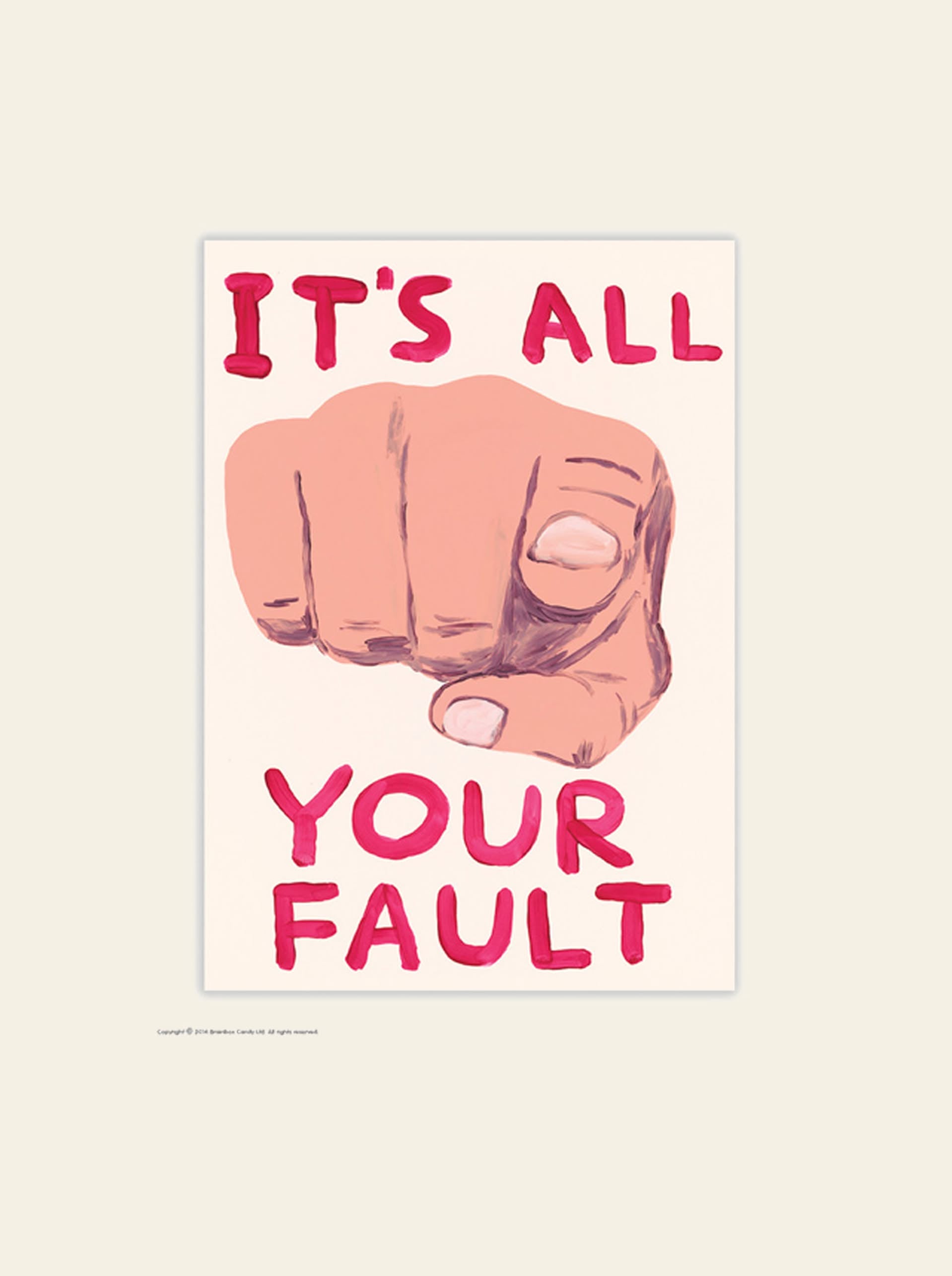 Brainbox Candy David Shrigley It's All Your Fault Postcard (A6)