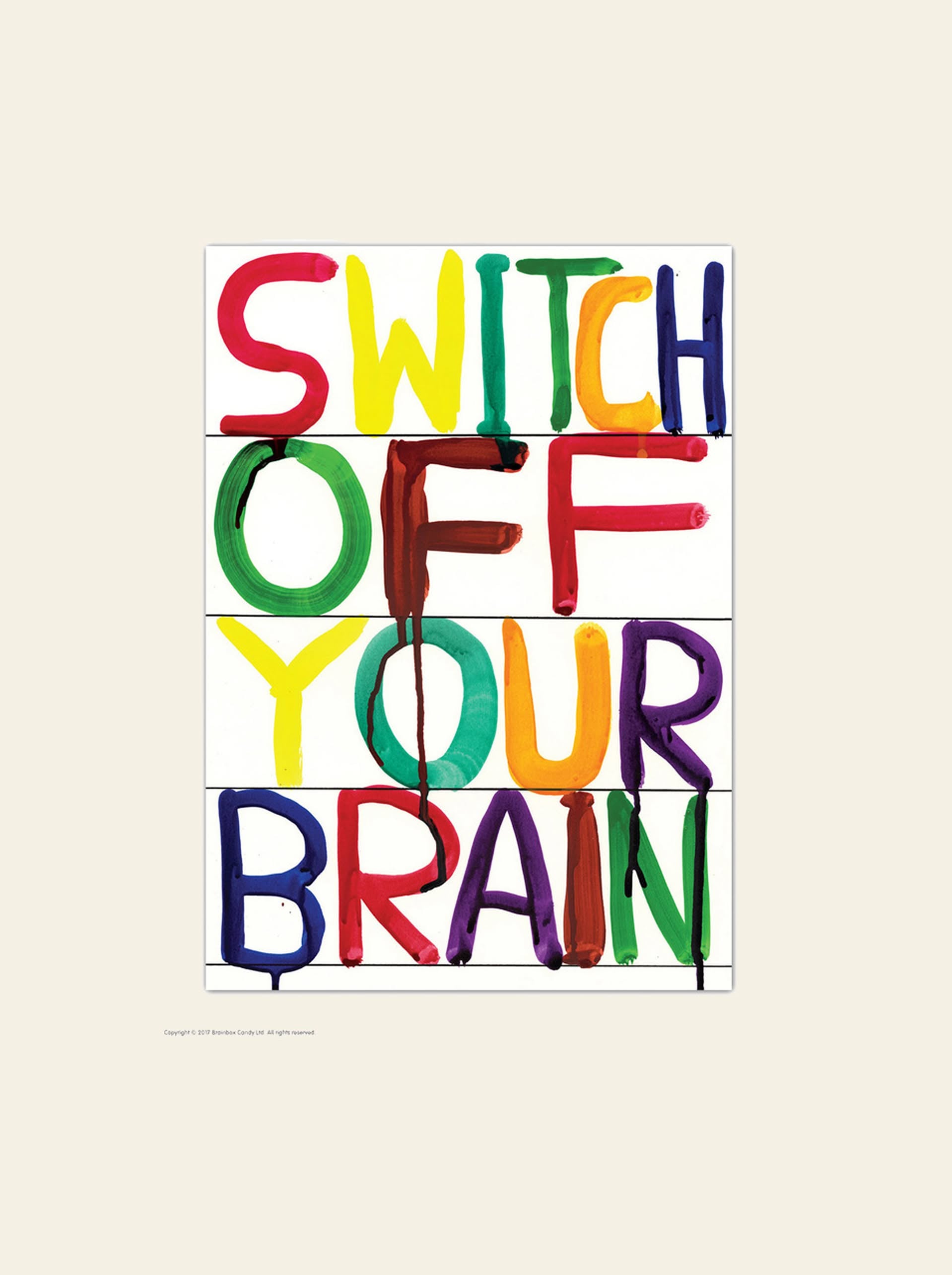 Brainbox Candy David Shrigley Switch Off Your Brain Postcard (A6)