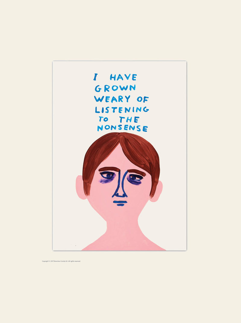 Brainbox Candy David Shrigley - 厌倦了胡言乱语明信片 (A6)