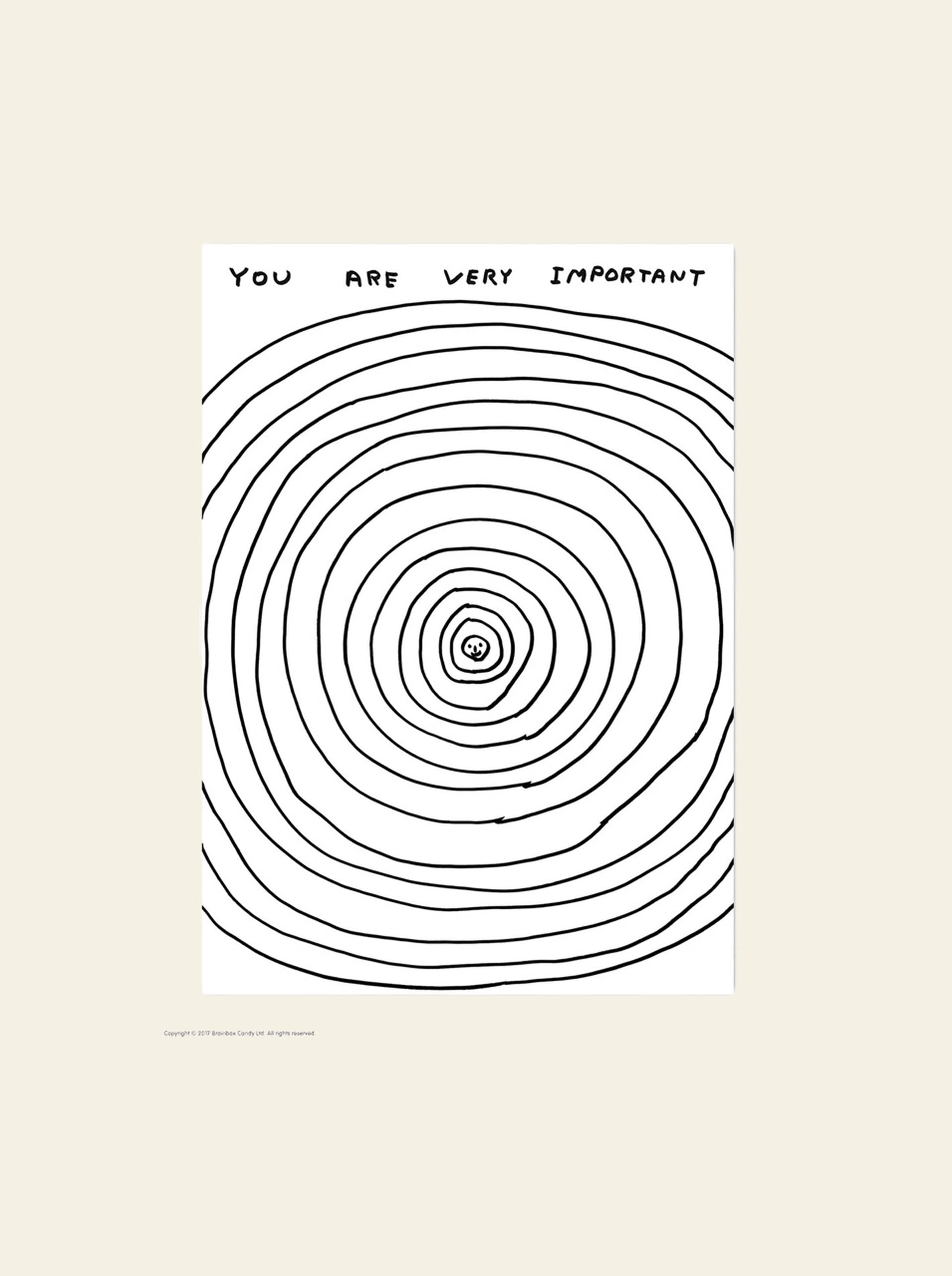 Brainbox Candy David Shrigley You Are Very Important Postcard (A6)