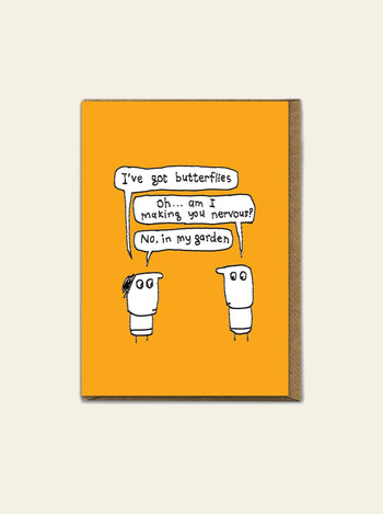 Brainbox Candy Hazel Bee I've Got Butterflies Greeting Card