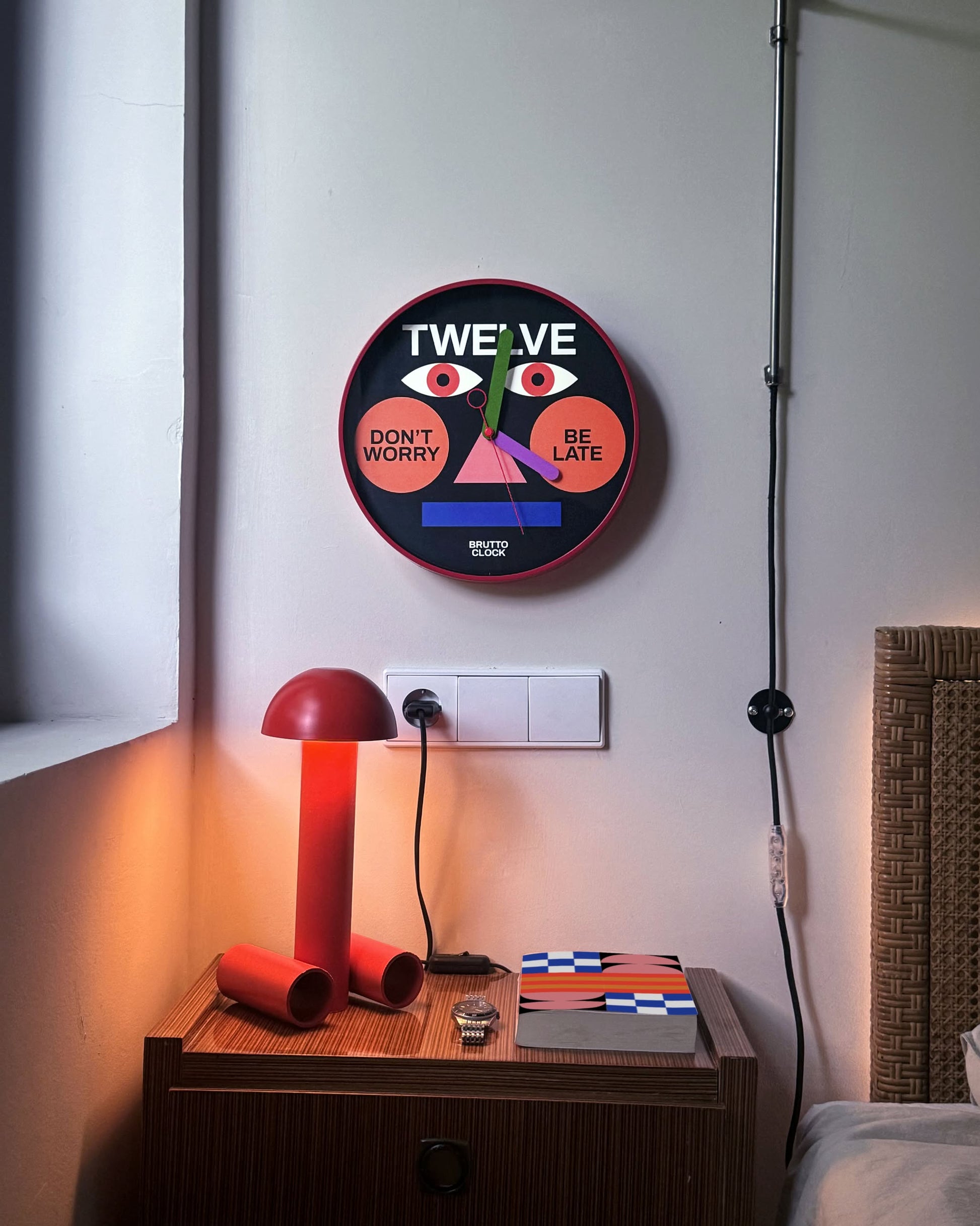 Brutto Studio Be Late Wall Clock Multicolour