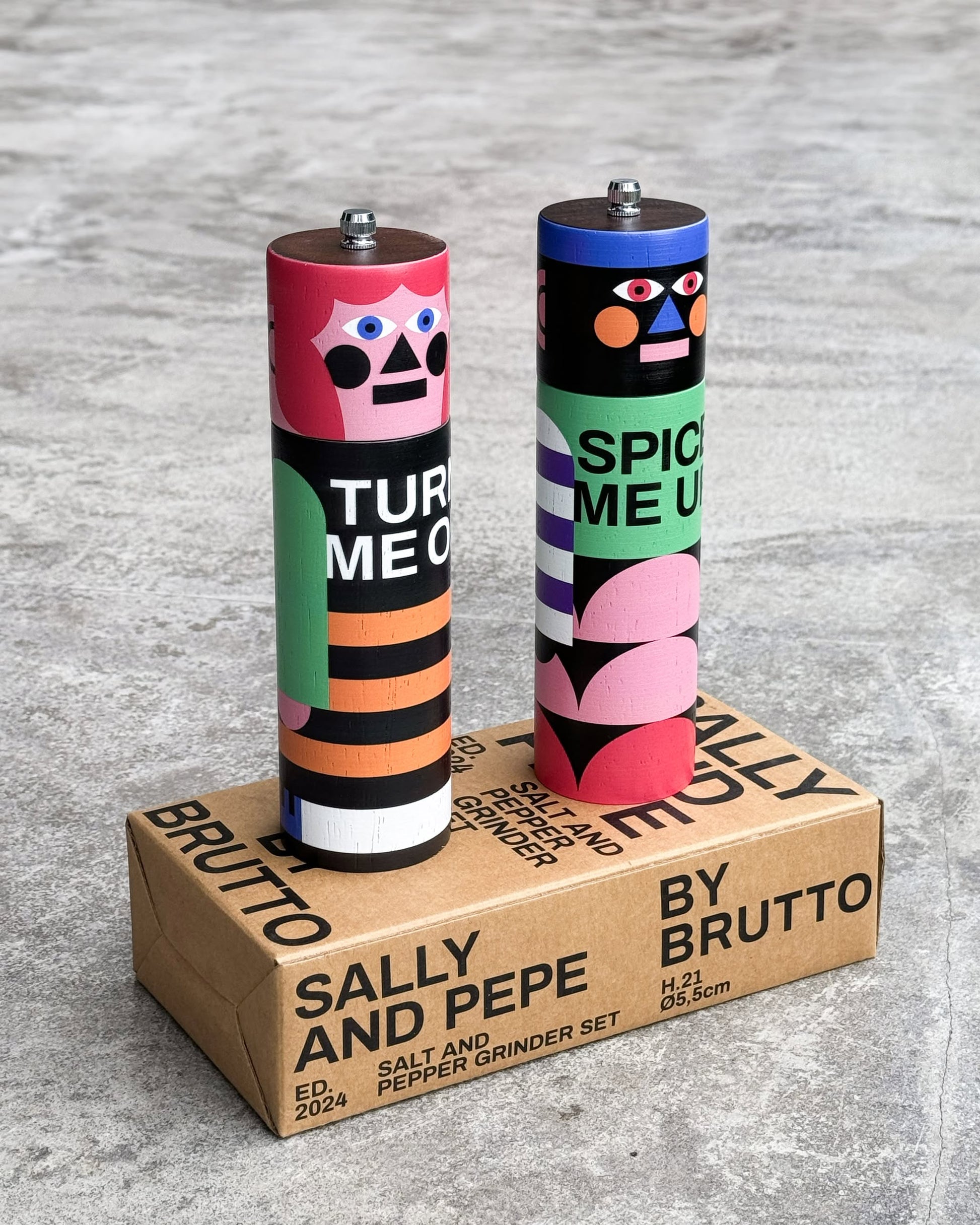 Brutto Studio Sally & Pepe Grinder Set Multicolour