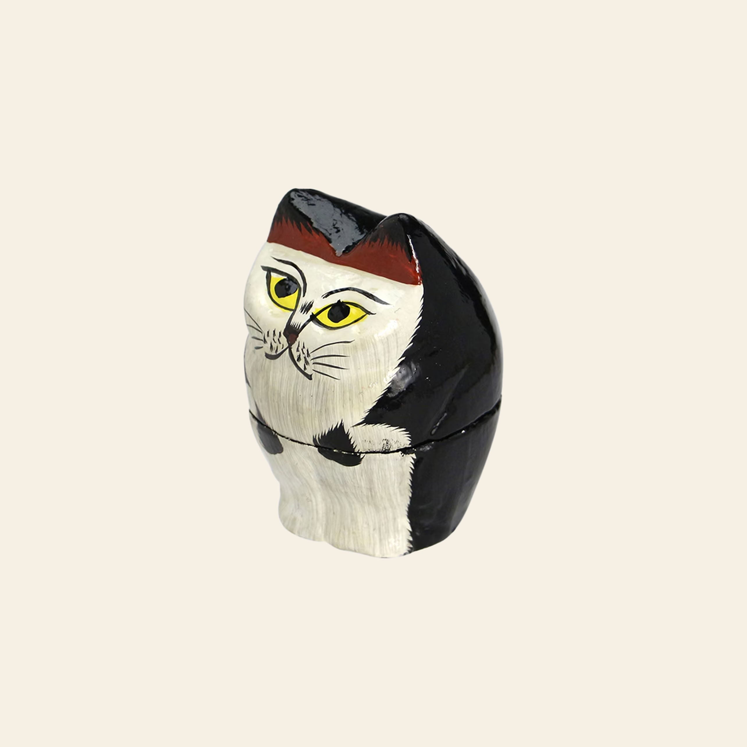 DETAIL Papier Mache Standing Cat - Black
