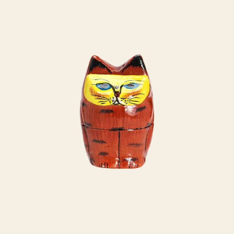 DETAIL Papier Mache Standing Cat - Brown