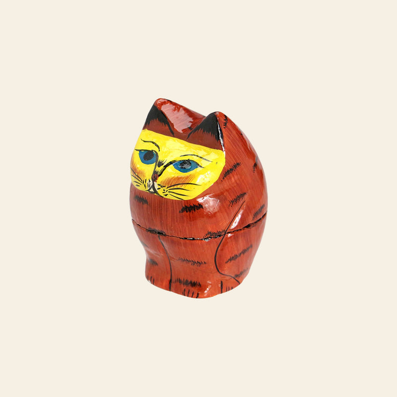 DETAIL Papier Mache Standing Cat - Brown