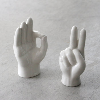 DETAIL Porcelain Hand Peace White