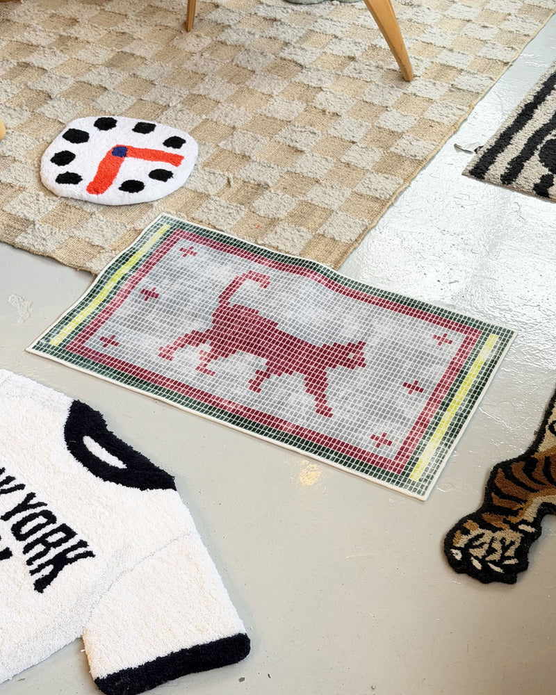 DETAIL Walking Cat Washable Rug - Gray