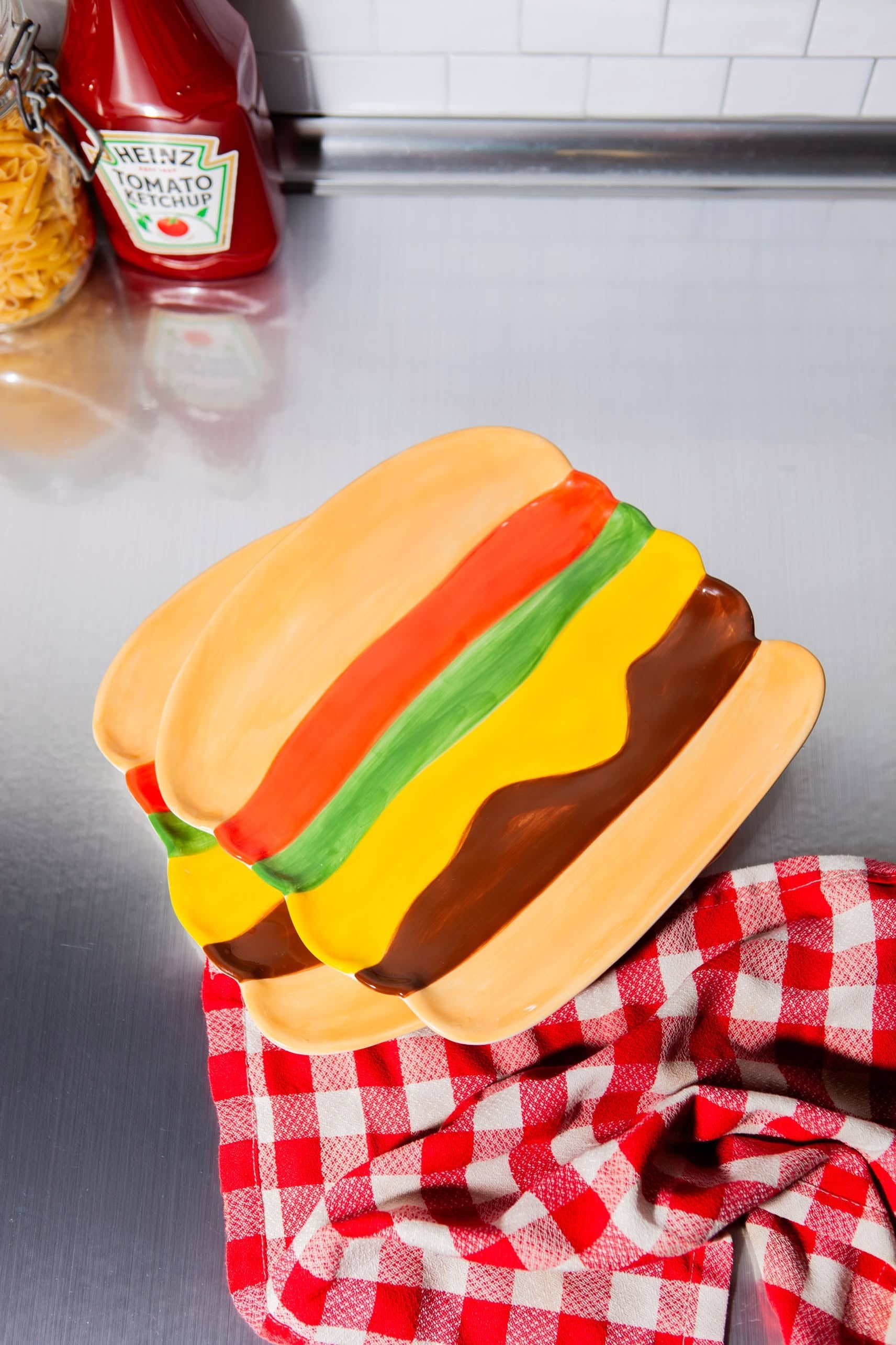 DOIY Fast Food Burger Plate Multicolour