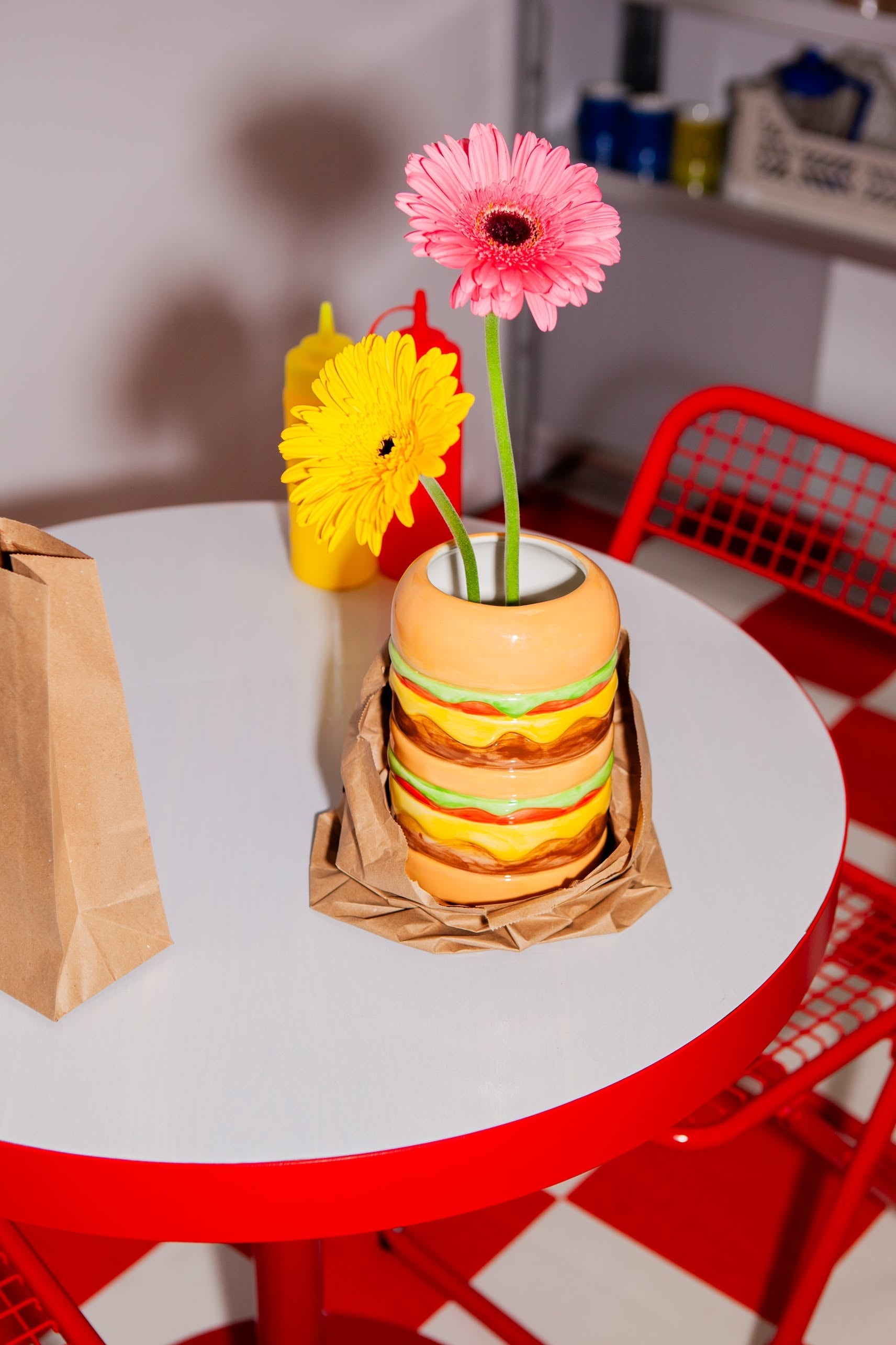 DOIY Fast Food Burger Vase Multicolour