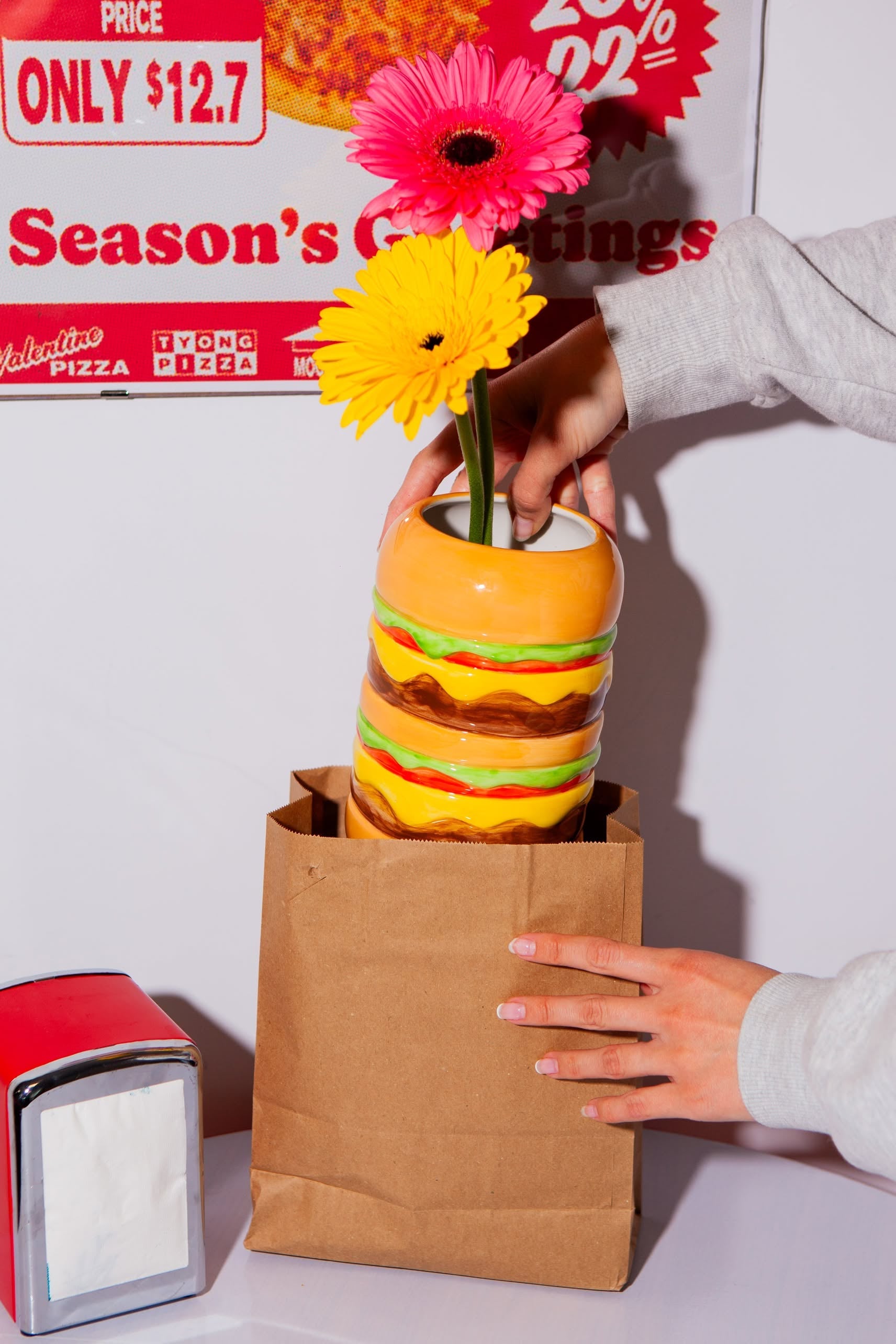 DOIY Fast Food Burger Vase Multicolour