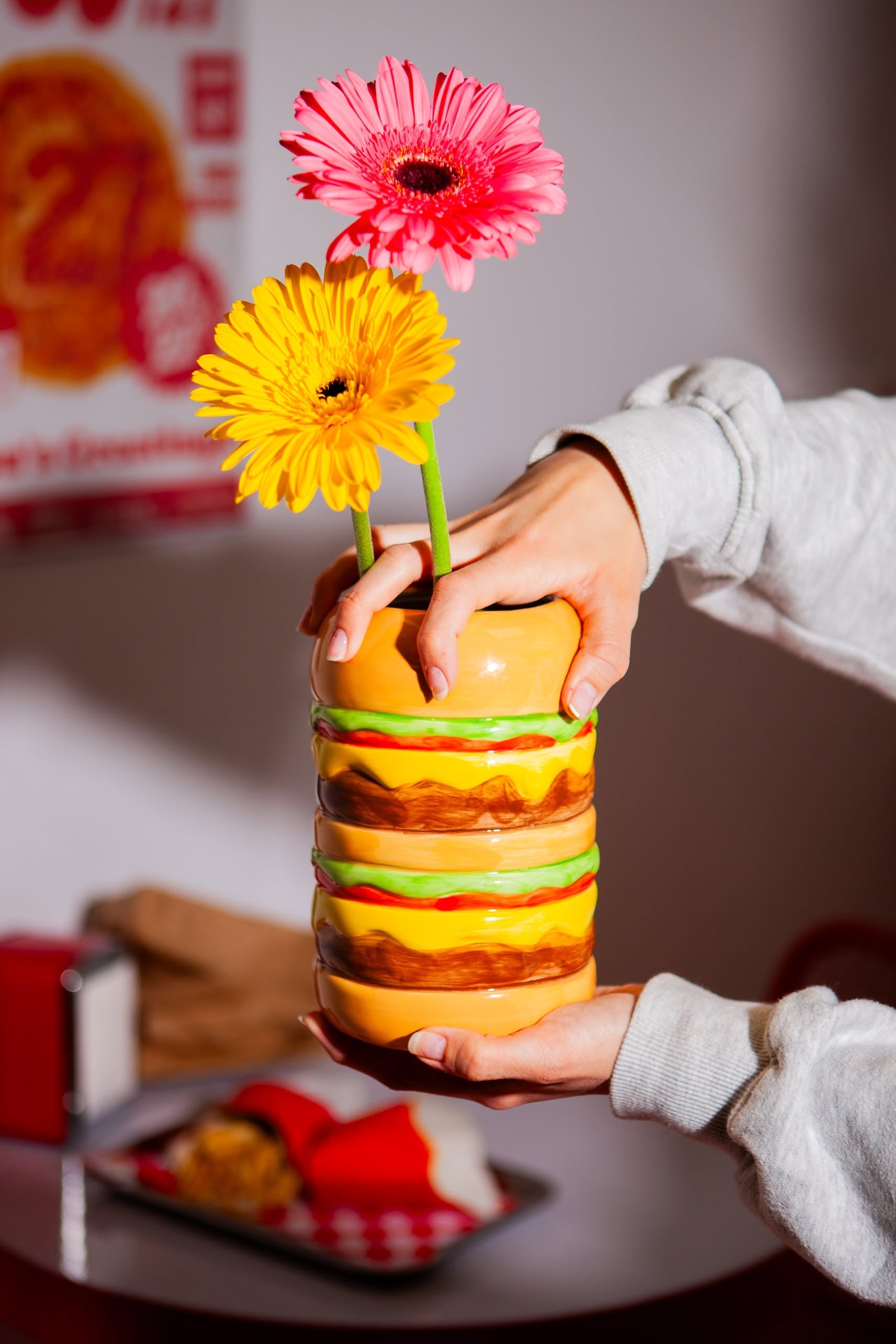 DOIY Fast Food Burger Vase Multicolour