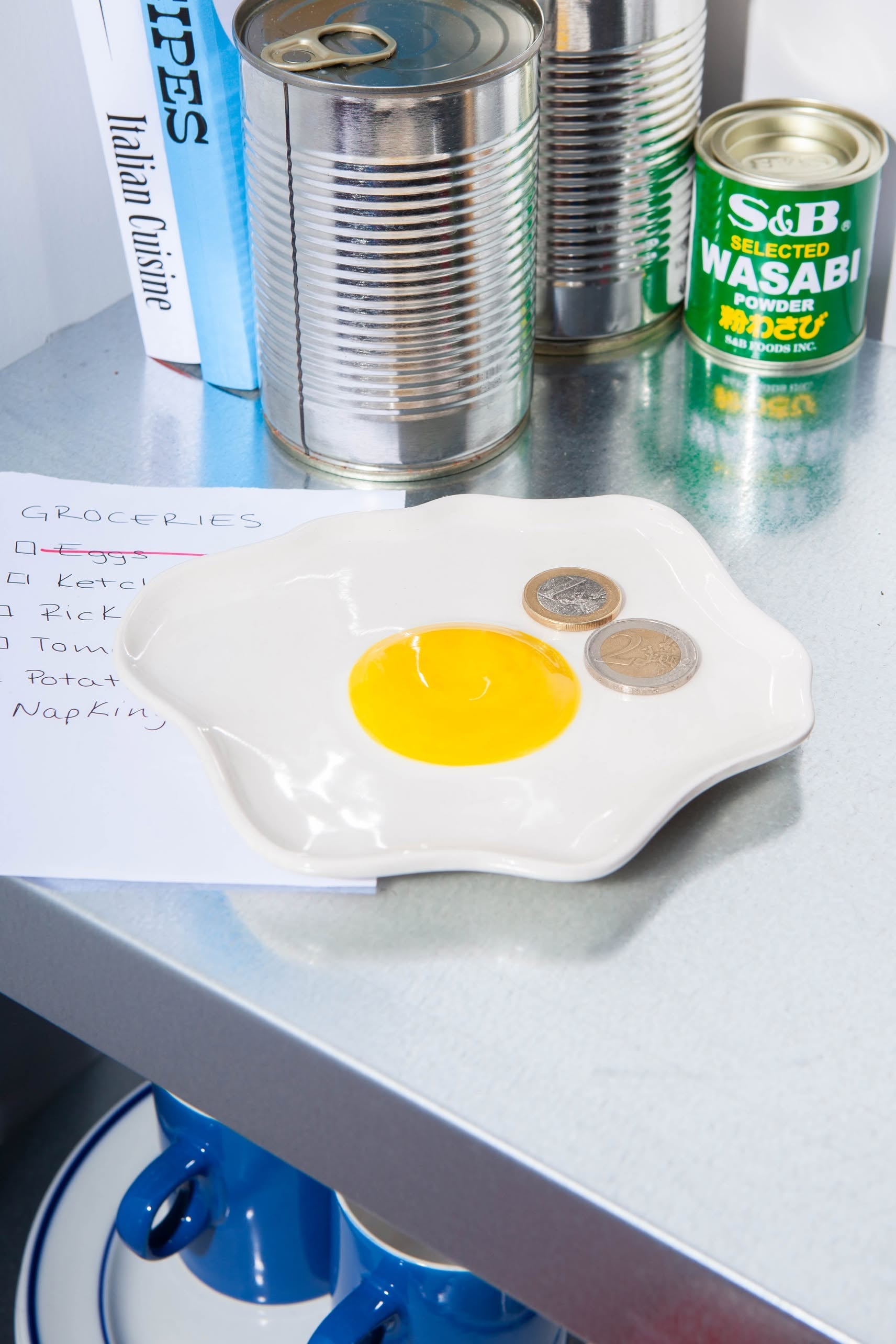 DOIY Fast Food Fried Egg Trinket Tray Multicolour