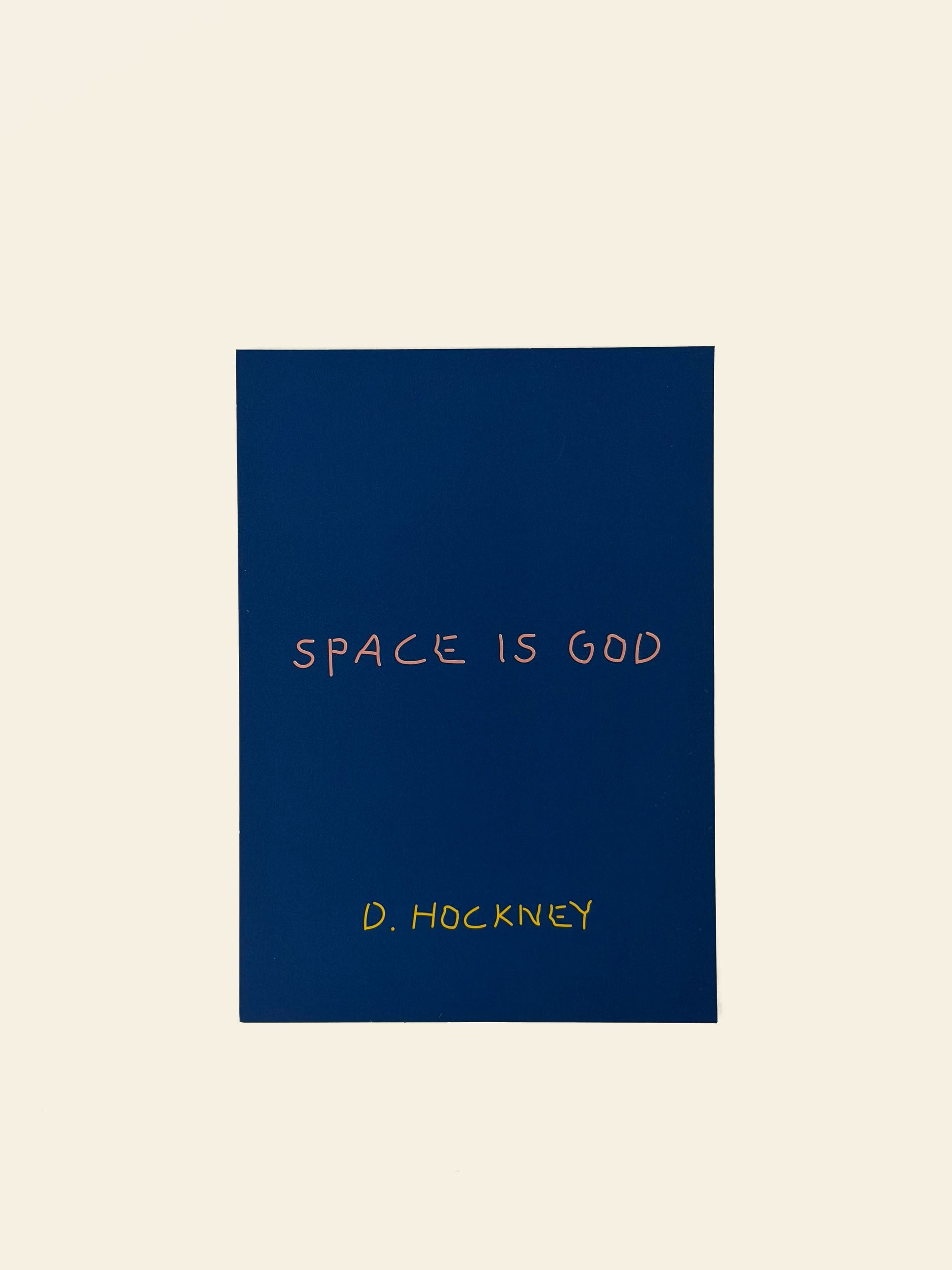 David Hockney Space Is God Postcard