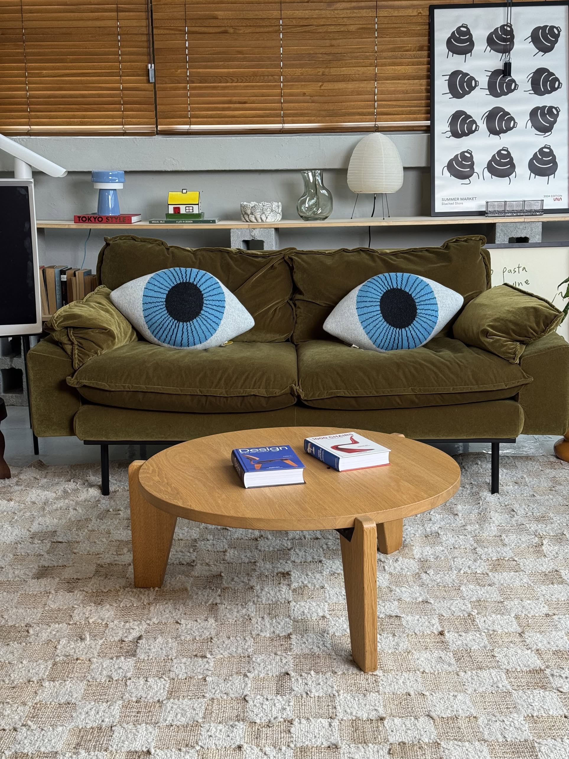 Donna Wilson Blue Eye Shaped Cushion, Set of 2