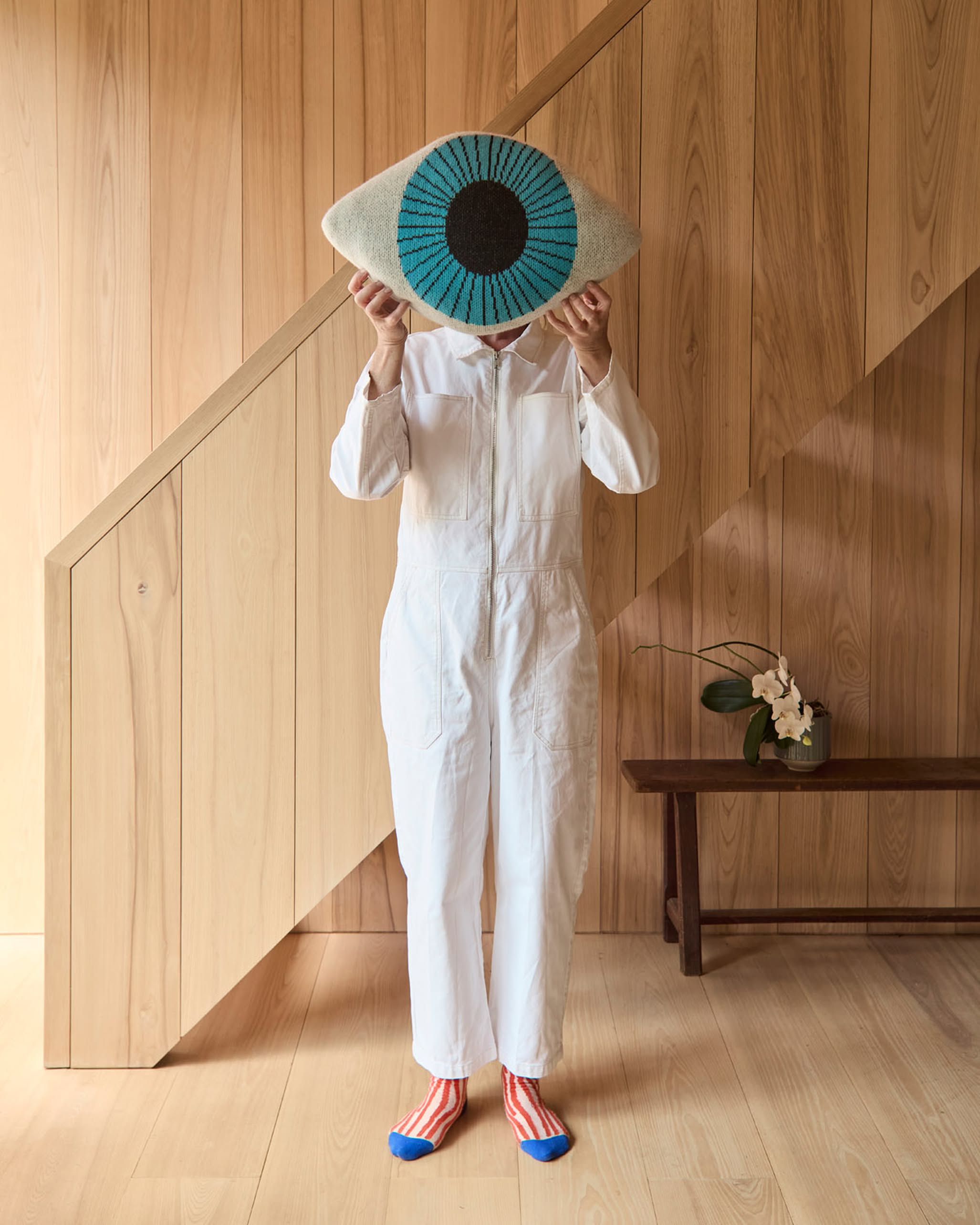 Donna Wilson Blue Eye Shaped Cushion, Set of 2 - Stacked Store