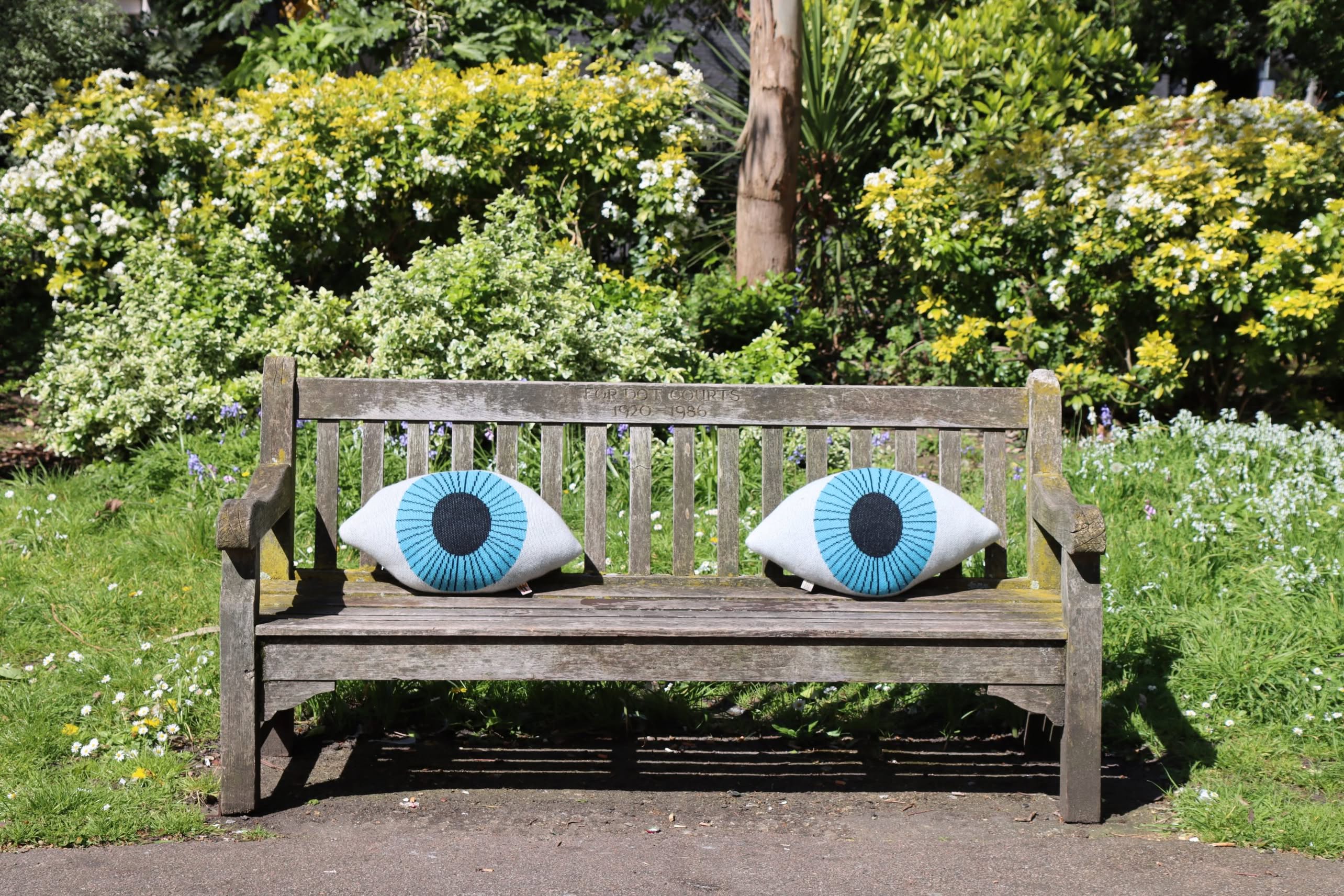 Donna Wilson Blue Eye Shaped Cushion, Set of 2 - Stacked Store
