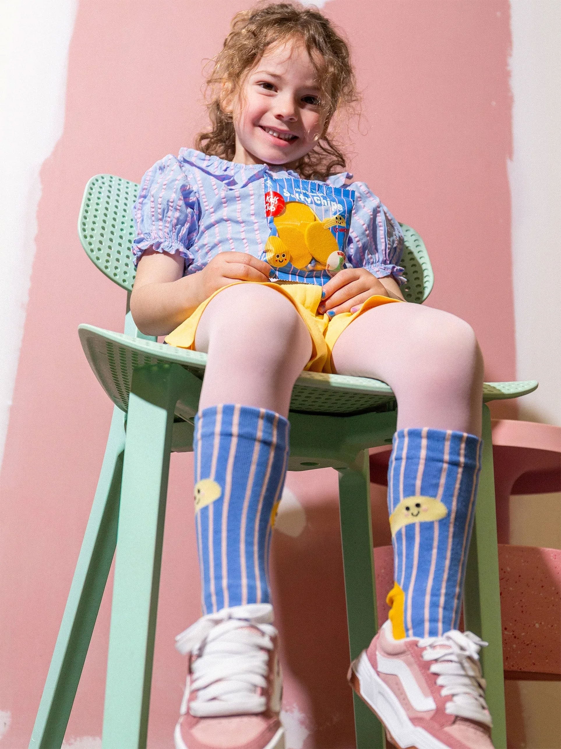 Eat My Socks Blue Salty Chips Kids Socks
