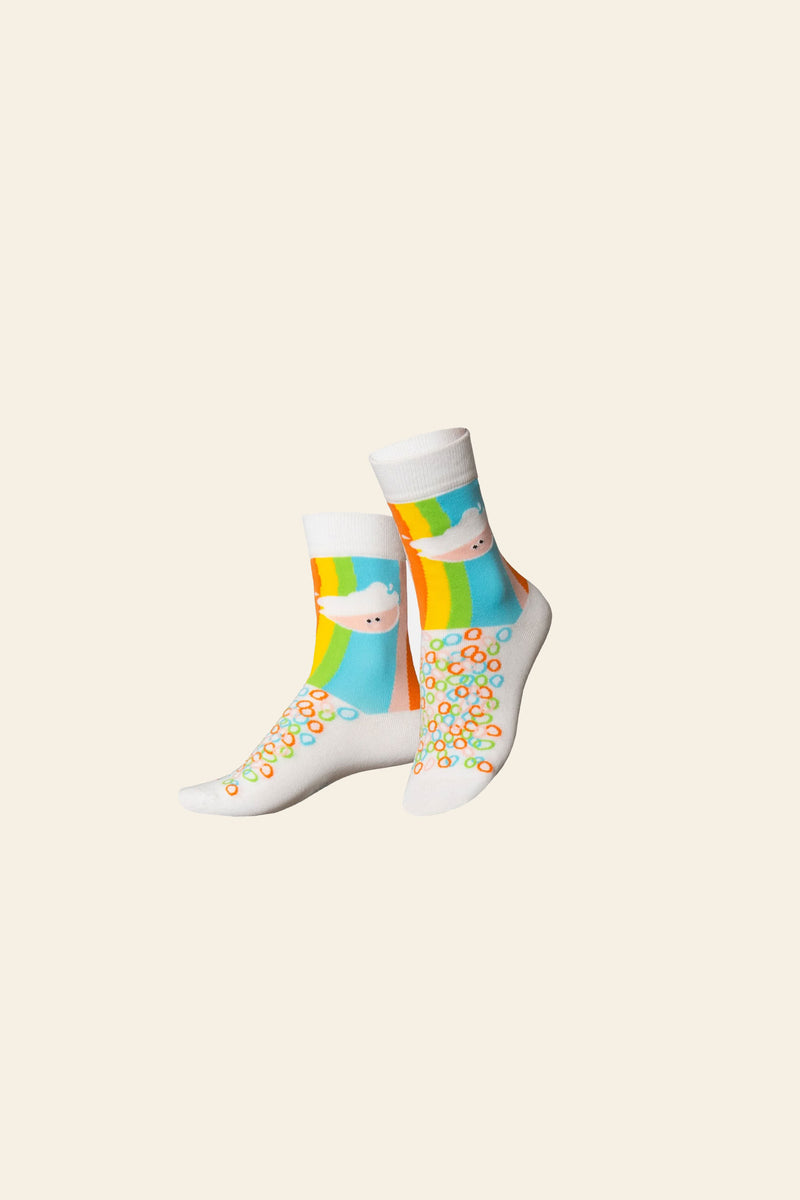 Eat My Socks Cereals Blue Rainbow Kids Socks
