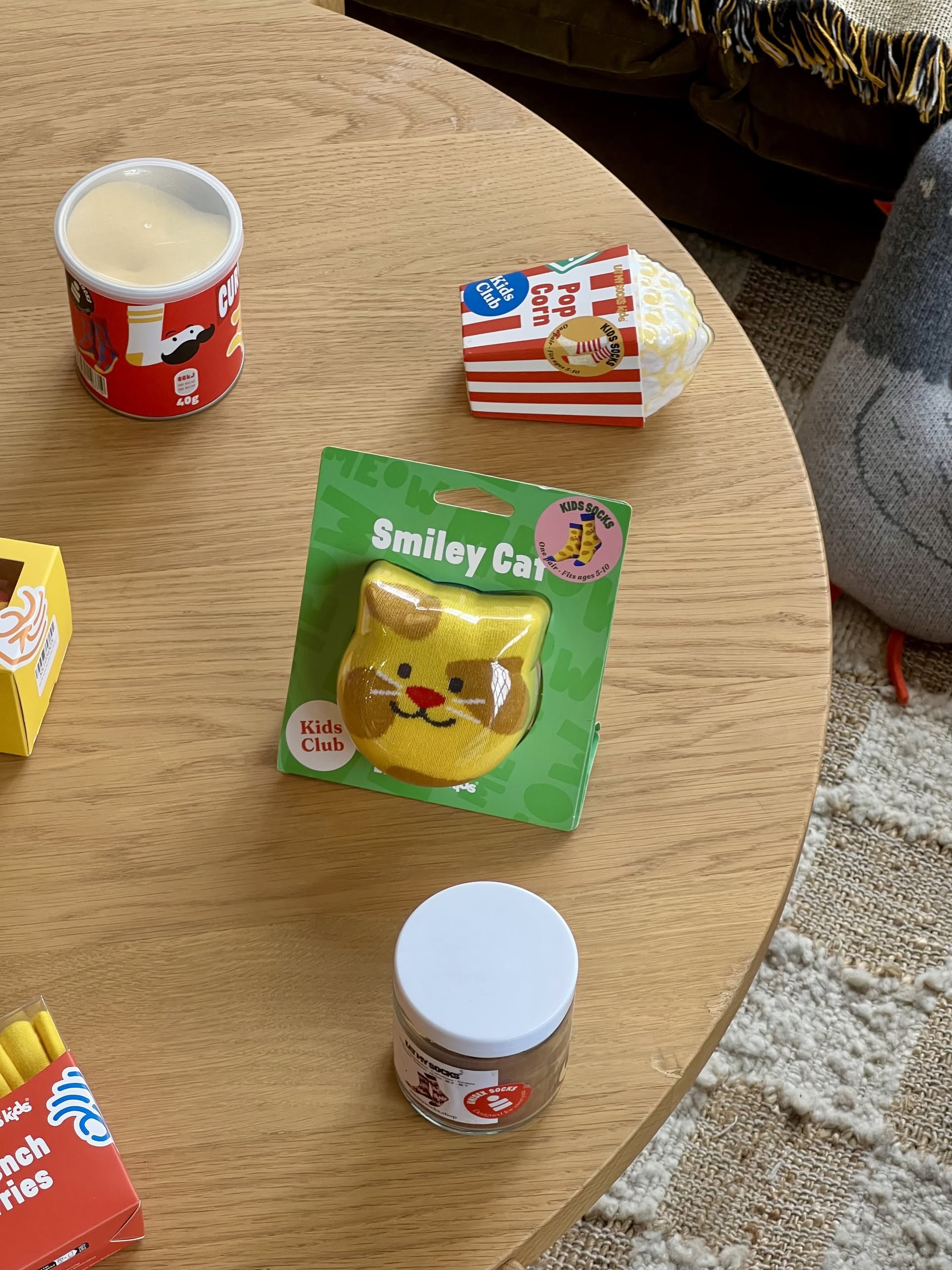 Eat My Socks Smiley Cat Kids Socks