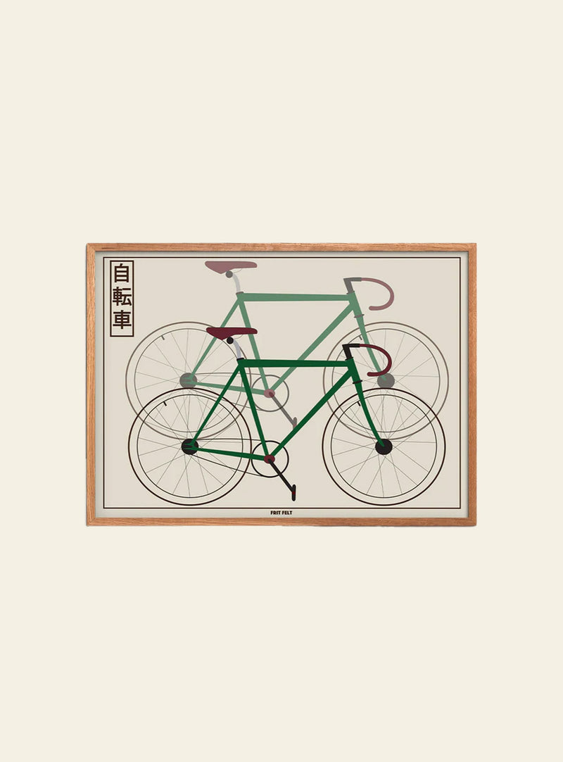 Empty Wall Green Bike Poster (30x40)