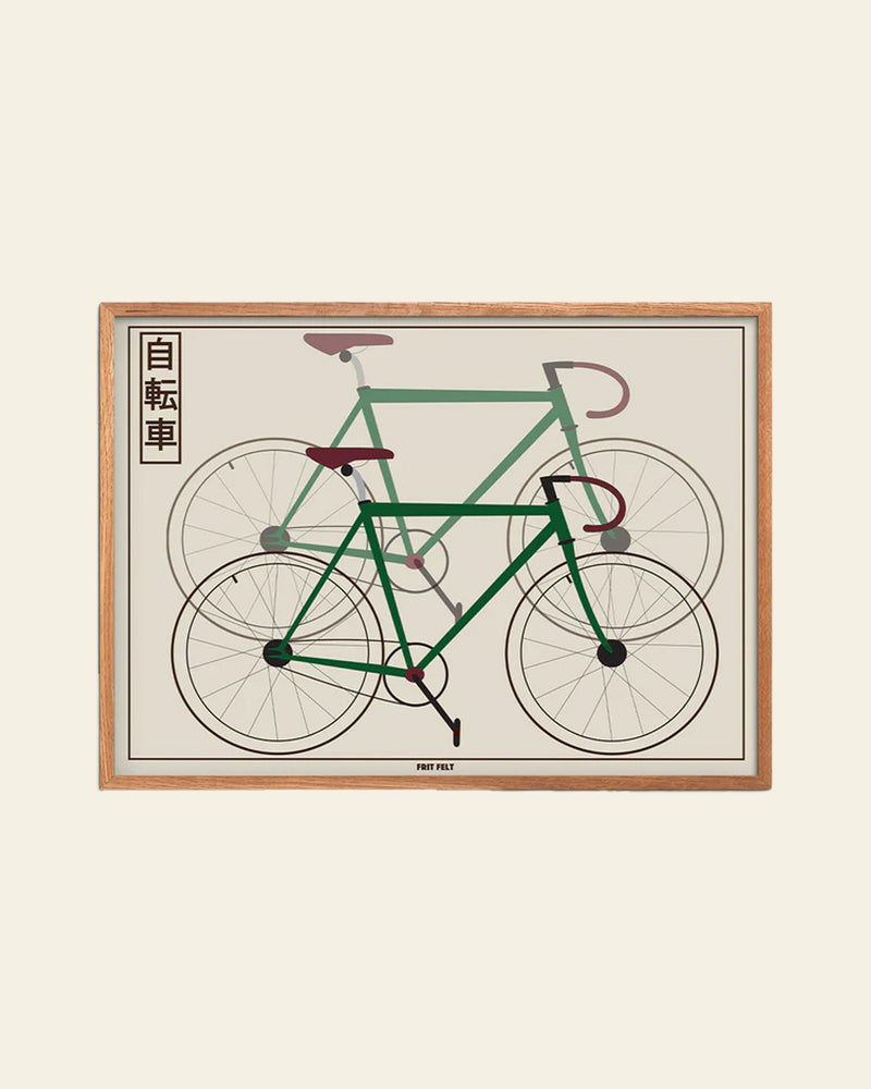 Empty Wall Green Bike Poster (50x70)