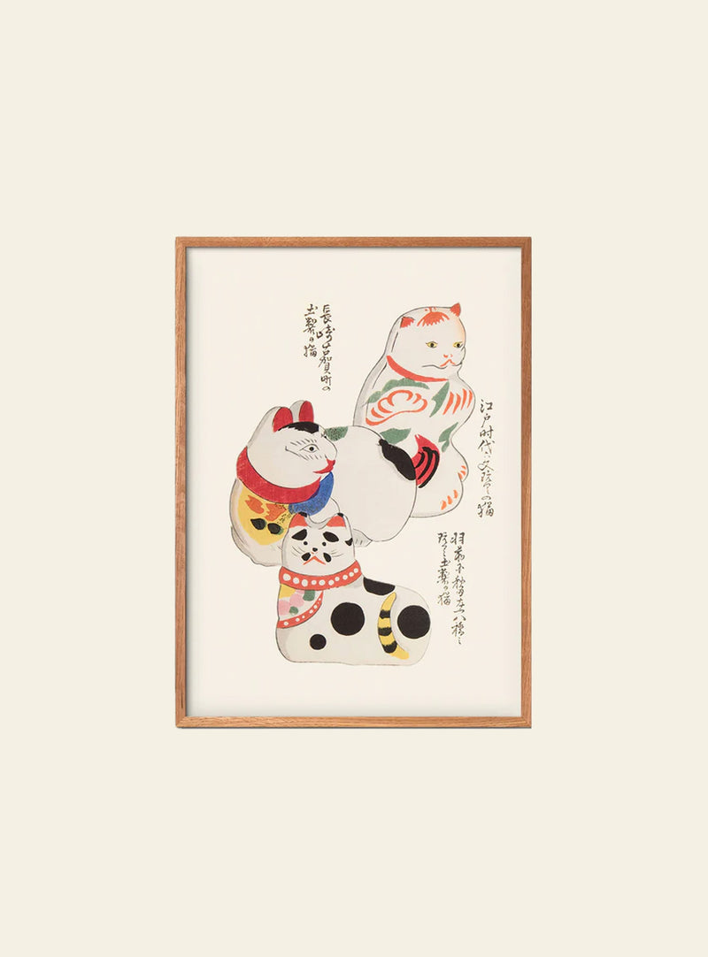 Empty Wall Japanese Cats - Japanese Folk Toy Poster (30x40)