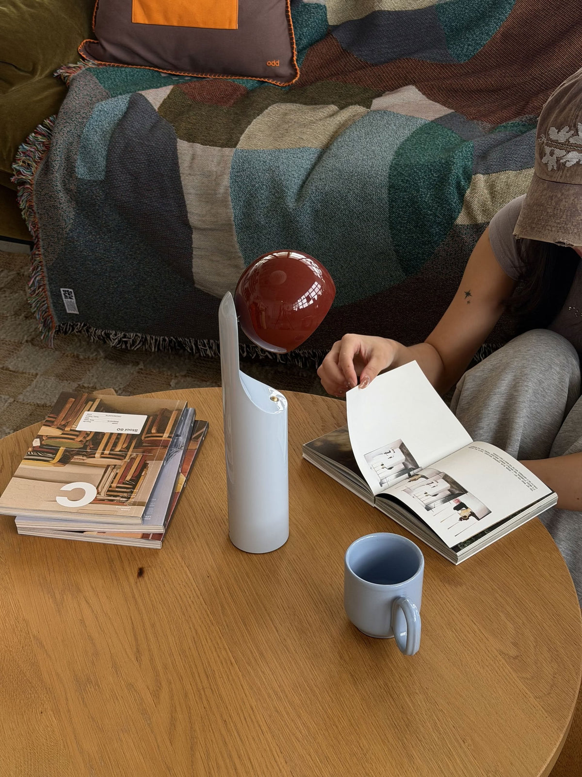 Fine Lumens MONO Portable Reading Lamp Rust/Sky