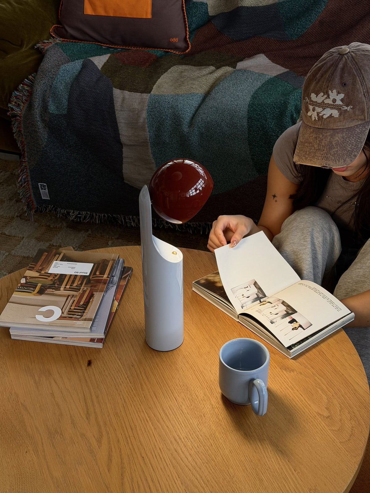 Fine Lumens MONO Portable Reading Lamp Rust/Sky