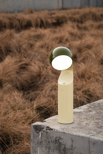 Fine Lumens MONO Portable Reading Lamp Verde Olive/Natural Yellow