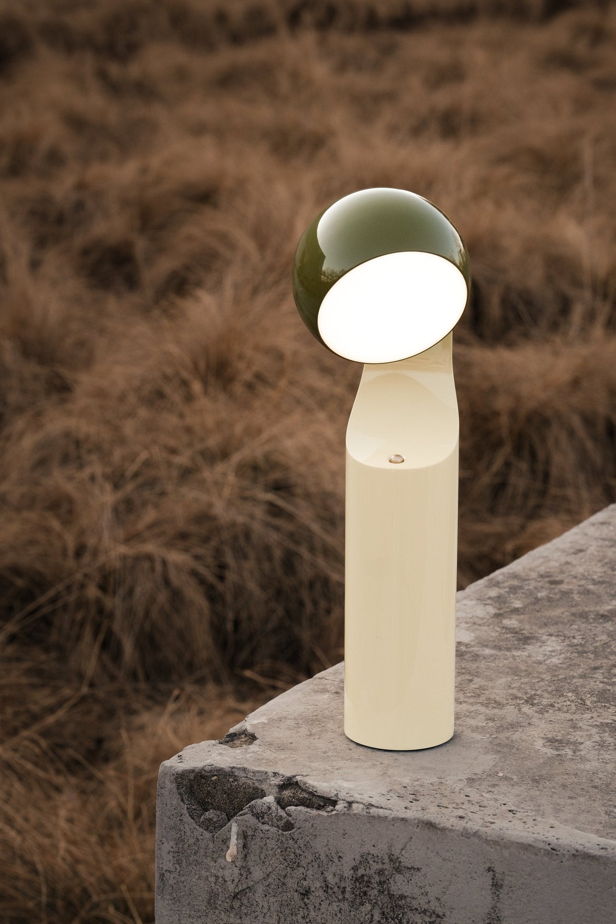 Fine Lumens MONO Portable Reading Lamp Verde Olive/Natural Yellow