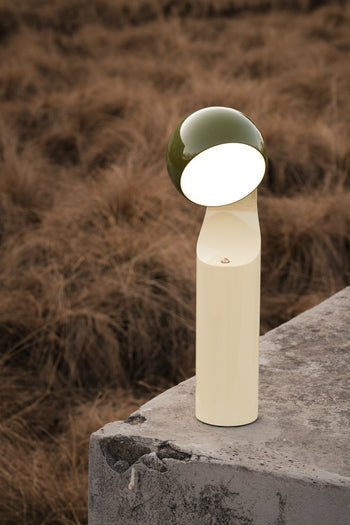 Fine Lumens MONO Portable Reading Lamp Verde Olive/Natural Yellow