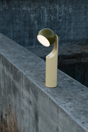 Fine Lumens MONO Portable Reading Lamp Verde Olive/Natural Yellow
